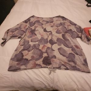 3/$25 Reitmans dolman sleeve knit top with drawstring waist, size L.